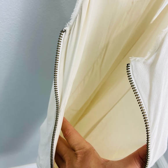 HELMUT LANG Relic Side Twist Zipper Mini Cream Dress 4 - Picture 9 of 10